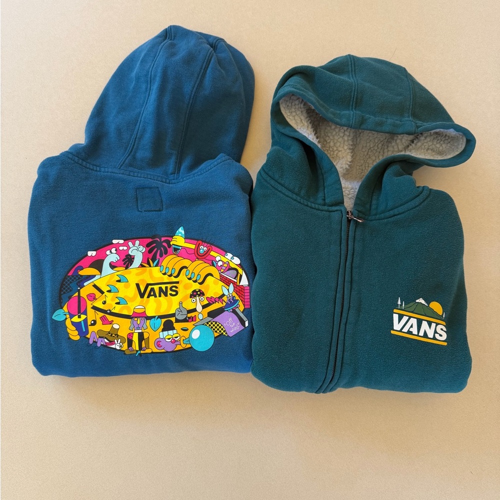 Vans Boy’s Lot of 2 Zip-Up Hoodies Size Medium